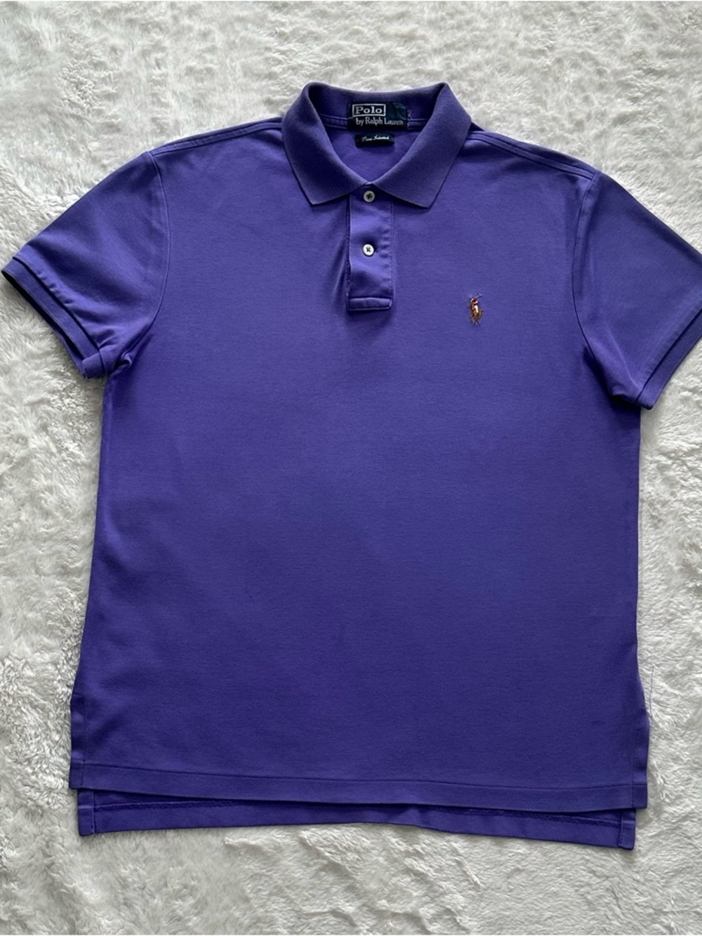 Polo Ralph Lauren Pima Interlock Polo Shirt Men's Small Purple Multi-Color Pony